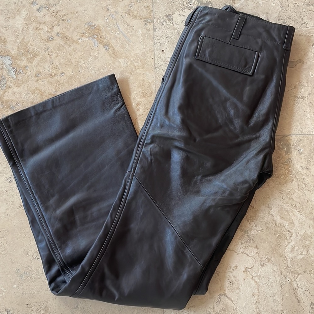 GAP Chocolate Brown Leather Pants - Picture 2 of 4